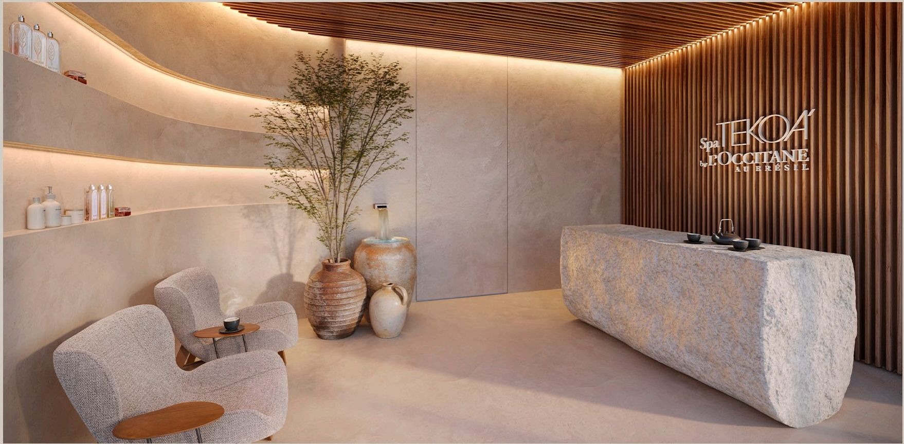 Recepção do Spa L'Occitane no Tekoá